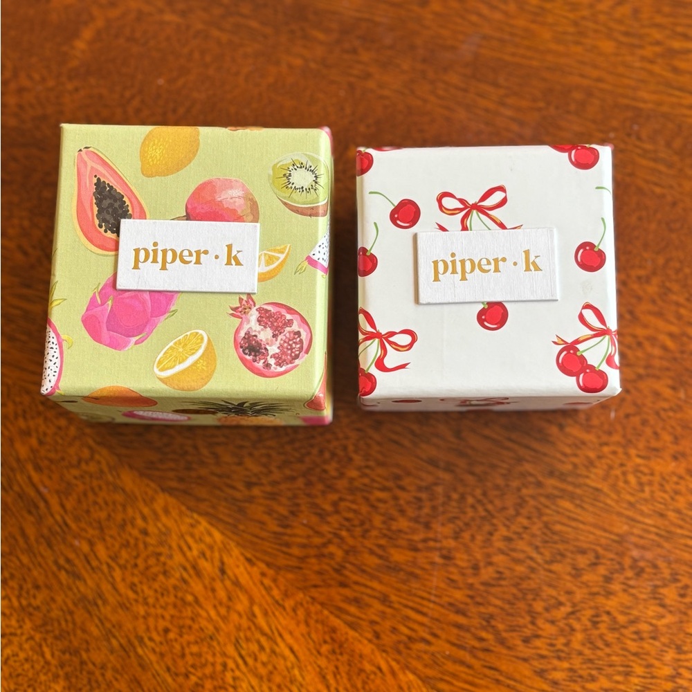 Piper Cherry Earrings Set - Red and Gold - Picture 4 of 6